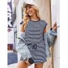 image:imageEkouaer Womens Rompers for Summer Casual One Piece Short Jumpsuit 2026 Striped Cap Sleeve Beach Clothes Travel OutfitsNavy Blue Striped