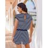 image:imageEkouaer Womens Rompers for Summer Casual One Piece Short Jumpsuit 2026 Striped Cap Sleeve Beach Clothes Travel OutfitsNavy Blue Striped