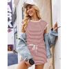 image:imageEkouaer Womens Rompers for Summer Casual One Piece Short Jumpsuit 2026 Striped Cap Sleeve Beach Clothes Travel OutfitsPink Striped