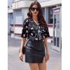 image:imageEkouaer Womens Silk Satin Pajama Set 2 Piece Heart Embroidery Short Sleeve Button Down Pjs Set for Bridal PartyBlack Christmas