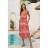 image:imageEkouaer Womens Swimsuit Beach Cover Up Dress Spaghetti Strap V Neck Swimwear A Line 2026 Bathing Suit Coverups with PocketsOrange Hawaiian