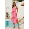 image:imageEkouaer Womens Swimsuit Beach Cover Up Dress Spaghetti Strap V Neck Swimwear A Line 2026 Bathing Suit Coverups with PocketsPink Floral