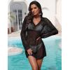 image:imageEkouaer Womens Swimsuit Cover Ups Crochet Swim Coverup Knit Bathing Suit Knit Beach Vacation Outfits SwimwearA Black