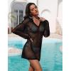 image:imageEkouaer Womens Swimsuit Cover Ups Crochet Swim Coverup Knit Bathing Suit Knit Beach Vacation Outfits SwimwearA Black