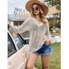 image:imageEkouaer Womens Swimsuit Cover Ups Crochet Swim Coverup Knit Bathing Suit Knit Beach Vacation Outfits SwimwearBeige