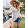 image:imageEkouaer Womens Swimsuit Cover Ups Crochet Swim Coverup Knit Bathing Suit Knit Beach Vacation Outfits SwimwearC White