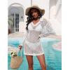 image:imageEkouaer Womens Swimsuit Cover Ups Crochet Swim Coverup Knit Bathing Suit Knit Beach Vacation Outfits SwimwearC White