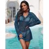 image:imageEkouaer Womens Swimsuit Cover Ups Crochet Swim Coverup Knit Bathing Suit Knit Beach Vacation Outfits SwimwearD Bluegreen