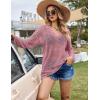 image:imageEkouaer Womens Swimsuit Cover Ups Crochet Swim Coverup Knit Bathing Suit Knit Beach Vacation Outfits SwimwearHot Pink