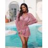 image:imageEkouaer Womens Swimsuit Cover Ups Crochet Swim Coverup Knit Bathing Suit Knit Beach Vacation Outfits SwimwearHot Pink