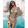 image:imageEkouaer Womens Swimsuit Cover Ups Crochet Swim Coverup Knit Bathing Suit Knit Beach Vacation Outfits SwimwearKhaki