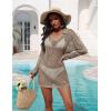 image:imageEkouaer Womens Swimsuit Cover Ups Crochet Swim Coverup Knit Bathing Suit Knit Beach Vacation Outfits SwimwearKhaki