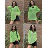 image:imageEkouaer Womens Swimsuit Cover Ups Crochet Swim Coverup Knit Bathing Suit Knit Beach Vacation Outfits SwimwearLemon Green