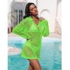 image:imageEkouaer Womens Swimsuit Cover Ups Crochet Swim Coverup Knit Bathing Suit Knit Beach Vacation Outfits SwimwearLemon Green