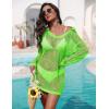 image:imageEkouaer Womens Swimsuit Cover Ups Crochet Swim Coverup Knit Bathing Suit Knit Beach Vacation Outfits SwimwearLemon Green
