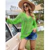 image:imageEkouaer Womens Swimsuit Cover Ups Crochet Swim Coverup Knit Bathing Suit Knit Beach Vacation Outfits SwimwearLemon Green