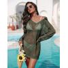 image:imageEkouaer Womens Swimsuit Cover Ups Crochet Swim Coverup Knit Bathing Suit Knit Beach Vacation Outfits SwimwearMilitary Green