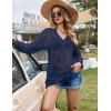 image:imageEkouaer Womens Swimsuit Cover Ups Crochet Swim Coverup Knit Bathing Suit Knit Beach Vacation Outfits SwimwearNavy Blue