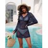 image:imageEkouaer Womens Swimsuit Cover Ups Crochet Swim Coverup Knit Bathing Suit Knit Beach Vacation Outfits SwimwearNavy Blue