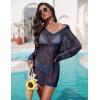 image:imageEkouaer Womens Swimsuit Cover Ups Crochet Swim Coverup Knit Bathing Suit Knit Beach Vacation Outfits SwimwearNavy Blue