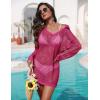 image:imageEkouaer Womens Swimsuit Cover Ups Crochet Swim Coverup Knit Bathing Suit Knit Beach Vacation Outfits SwimwearRose Red