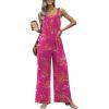 image:imageEkouaer Casual Jumpsuits for Women Adjustable Straps Overalls One Piece Jumpsuit Wide Leg Rompers With Pockets SXXLHot Pink Floral