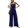 image:imageEkouaer Casual Jumpsuits for Women Adjustable Straps Overalls One Piece Jumpsuit Wide Leg Rompers With Pockets SXXLNavy Blue