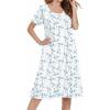 Floral Blue White