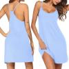 image:imageEkouaer Cotton Nightgowns for Women Sleeveless Night Gown Tank Sleepshirts Racerback Sleep Dress Spaghetti Strap ChemiseBlue