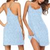 image:imageEkouaer Cotton Nightgowns for Women Sleeveless Night Gown Tank Sleepshirts Racerback Sleep Dress Spaghetti Strap ChemiseBlue Flowers