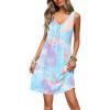 image:imageEkouaer Nightgowns for Women Bamboo Viscose Night Gown Sleeveless Sleep Shirts Tank Sleep Dress Vneck SleepwearBlue Tie Dye