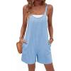 image:imageEkouaer Rompers for Women Casual Loose Sleeveless Overalls Shorts Knit Jumpsuits 2026 Summer Vacation Beach OutfitsSky Blue
