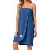 image:imageEkouaer Waffle Robes For Women Bath Wrap Lightweight Shower Wrap 2026 Knee Length Spa Robe with Adjustable Closure SXLNavy