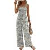 image:imageEkouaer Womens Casual Loose Jumpsuits One Piece Sleeveless Overalls Printed Long Pant Romper Fashion Boho Jumper with PocketFloral White 2