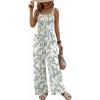 image:imageEkouaer Womens Casual Loose Jumpsuits One Piece Sleeveless Overalls Printed Long Pant Romper Fashion Boho Jumper with PocketFloral White 3