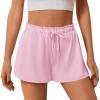 image:imageEkouaer Womens Pajama Shorts 2026 Soft Sleep Shorts Casual Pj Short Comfy Pajama Short Summer Drawstring Pajama BottomsPink
