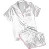 White With Pink Piping