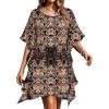 image:imageEkouaer Womens Swimsuit Coverup Chiffon Floral Bathing Suit Cover Up Ruffled Summer Beachwear Bikini Coverups S3XLBohemia Black