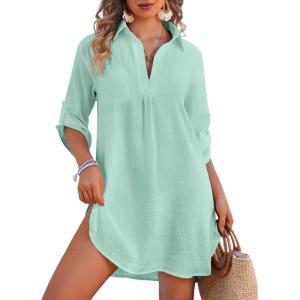 image:imageEkouaer Beach Cover Ups for Women Bikini Swimsuit Coverup Beach Dress ShirtLight Green