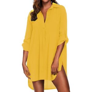 image:imageEkouaer Beach Cover Ups for Women Bikini Swimsuit Coverup Beach Dress ShirtYellow