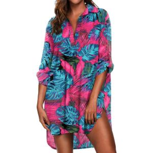 image:imageEkouaer Beach Cover Ups for Women Bikini Swimsuit Coverup Beach Dress ShirtZw531tropical Print