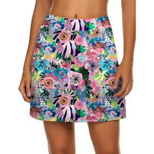 image:imageEkouaer Womens Active Performance Skort Lightweight Skirt for Running Tennis Golf Workout SportsApink Floral
