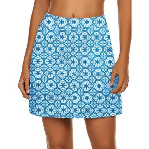 image:imageEkouaer Womens Active Performance Skort Lightweight Skirt for Running Tennis Golf Workout SportsBlue Floral