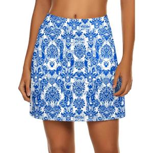 image:imageEkouaer Womens Active Performance Skort Lightweight Skirt for Running Tennis Golf Workout SportsBlue Flower