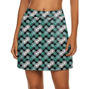 image:imageEkouaer Womens Active Performance Skort Lightweight Skirt for Running Tennis Golf Workout SportsGreen Flower