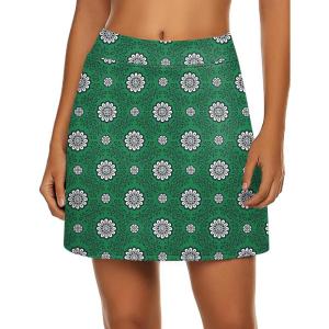 image:imageEkouaer Womens Active Performance Skort Lightweight Skirt for Running Tennis Golf Workout SportsGreen Print