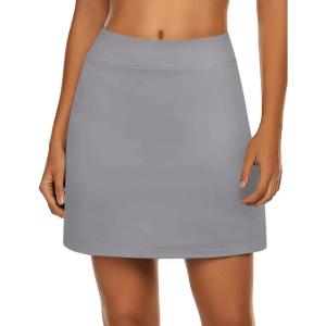 image:imageEkouaer Womens Active Performance Skort Lightweight Skirt for Running Tennis Golf Workout SportsLight Grey