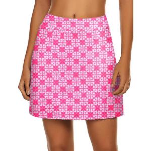 image:imageEkouaer Womens Active Performance Skort Lightweight Skirt for Running Tennis Golf Workout SportsPink Leaf Print