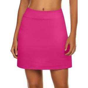image:imageEkouaer Womens Active Performance Skort Lightweight Skirt for Running Tennis Golf Workout SportsRose Red