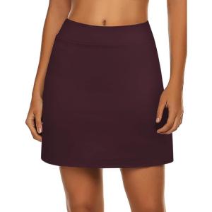 image:imageEkouaer Womens Active Performance Skort Lightweight Skirt for Running Tennis Golf Workout SportsWine Red
